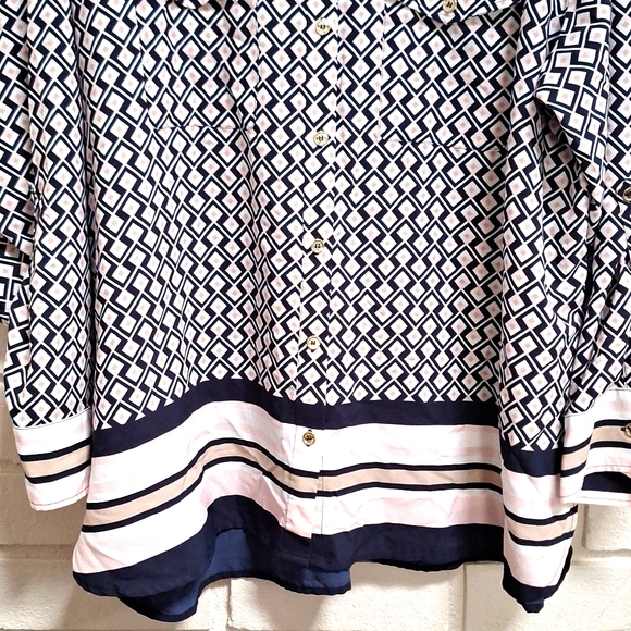 Tommy Hilfiger Gold Button-Up Long Sleeve Blouse. Size XL NWOT - Picture 3 of 12